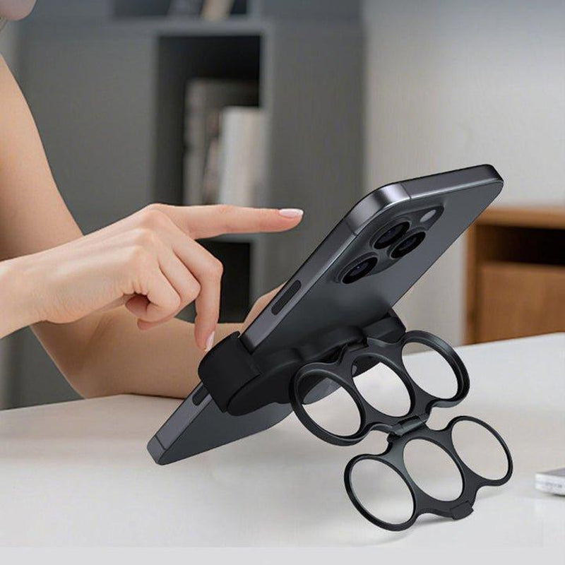 360 Rotation Finger Ring Stand for Phone Dual Loop Folding Mobile Holder Desktop Clip Lazy Bracket