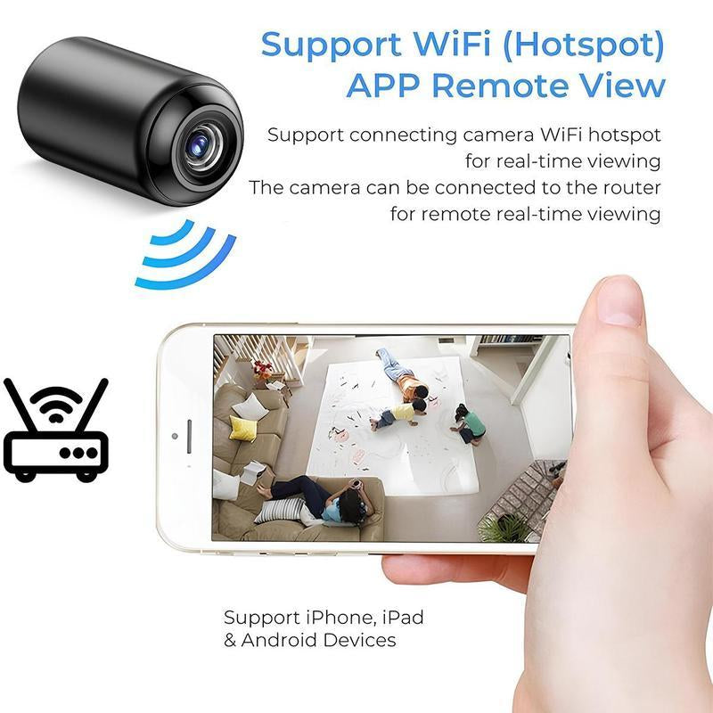 Wireless Indoor Hidden Spy Camera with Night Vision – Mini Security Cam for Baby, Pet, and Home Monitoring, Works with Smartphones and Tablets – Ideal Holiday Gift