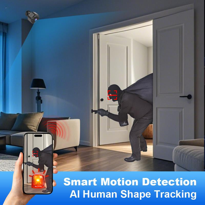 [Flycloud] F0 Mini Wifi Home Security Camera Mini Camera – 1080P, Night Vision, App Alerts for Baby & Pet