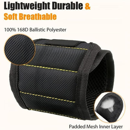Magnetic Wristband, Adjustable Breathable Tools Storage Armband, Wrist Magnet Screw Holder, Magnetic Wrist Strap for Holding Tools, Screws, Nails, Bolts, Drilling Bits, Tool Pockets