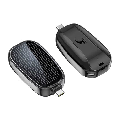 Solar Power Bank Mini Key Ring Portable Charger 1200Mah Outdoor Camping External Battery Emergent Power Cargador Portátil 보조배터리