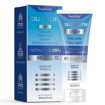 Truerelief Folliculitis Soothing Treatment Cream, Effective Treatment for Folliculitis Scalp Face and Body 120G Haircare Organic Soothing Cream