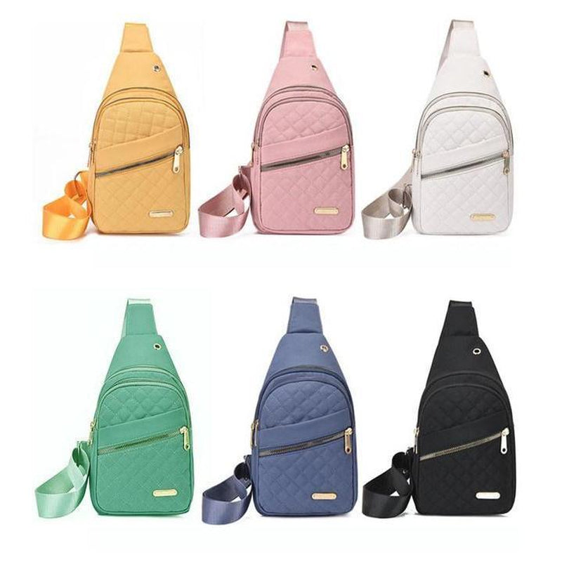 Solid Color Quilted Fanny Pack - Casual Zipper Chest Belt Bum Bag, Adjustable Sling Bag for Daily Use, Lightweight & Waterproof