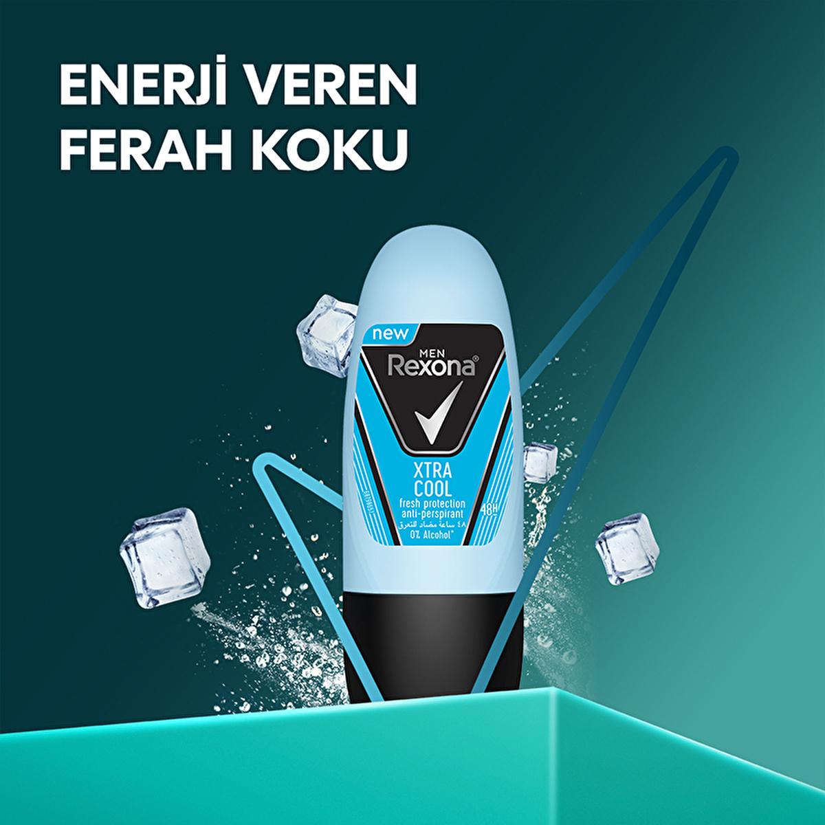 Rexona Men Xtra Cool Mini Roll On Deodorant for Men - 48 Hour Protection, Travel Size