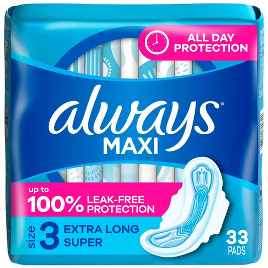 Always Maxi Size 3 Extra Long Super Pads 3 x 33ct