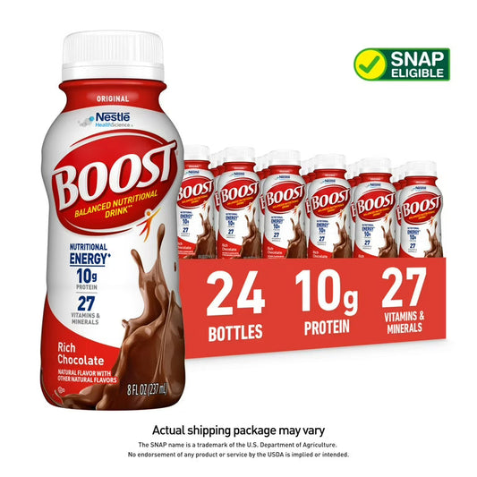 Boost High Protein Nutritional Shake, Rich Chocolate, 8 fl oz Bottle, 24 Pack