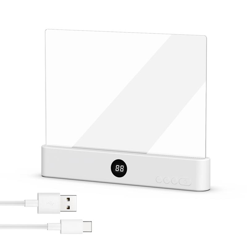 Book Light, Rechargeable Clear LED Flat Reading Light with & Timer, Dimmable Panel Plate Lamp Book Full Page Light for Reading in Bed at Night
