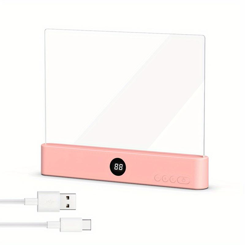 Book Light, Rechargeable Clear LED Flat Reading Light with & Timer, Dimmable Panel Plate Lamp Book Full Page Light for Reading in Bed at Night