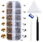 12 Grids Rhinestones Gold and Silver