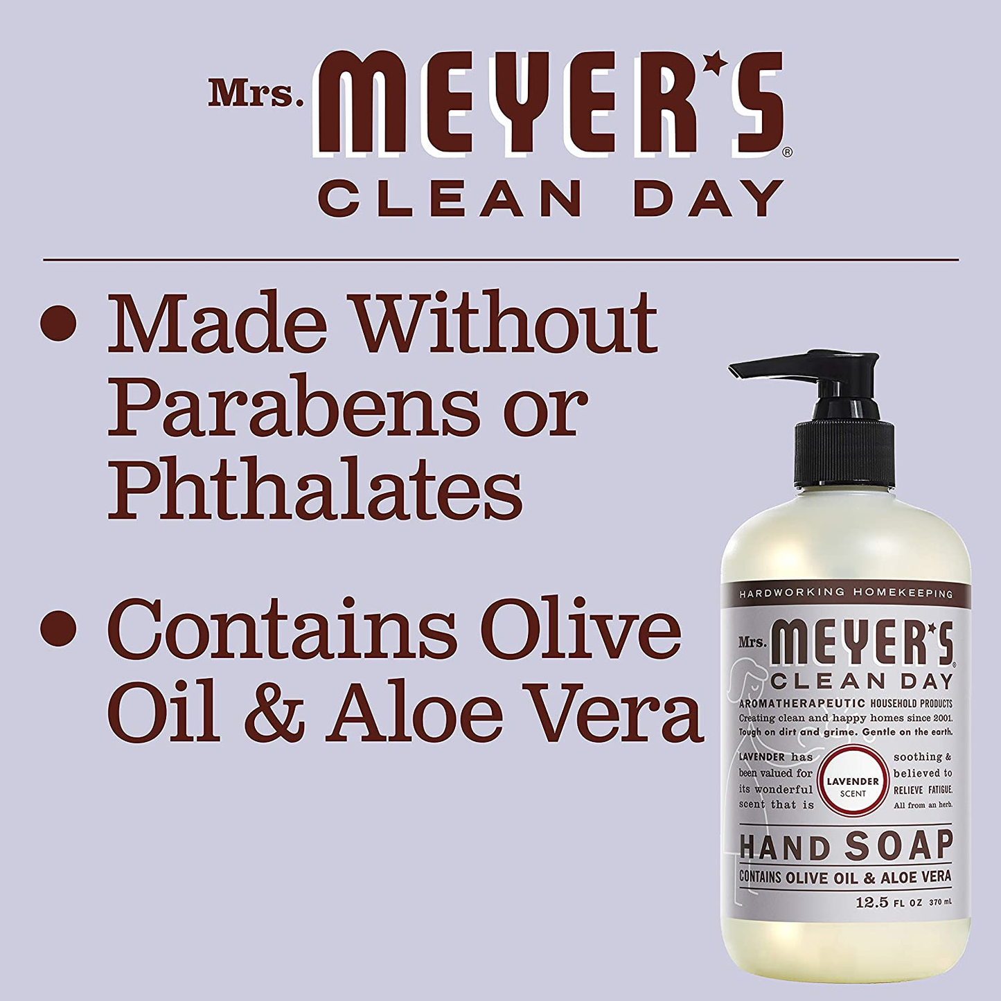 CLEAN DAY Hand Soap, Made with Essential Oils, Lavender, 12.5 Fl. Oz