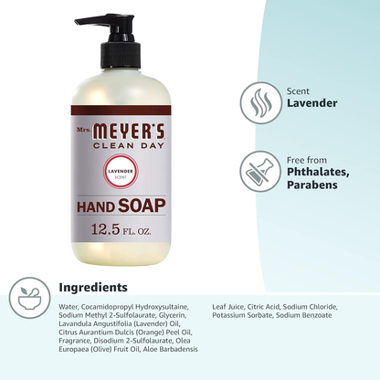 CLEAN DAY Hand Soap, Made with Essential Oils, Lavender, 12.5 Fl. Oz