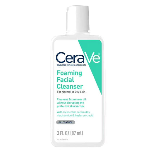 CeraVe Foaming Facial Cleanser, Liquid, 3 fl oz (Travel Size)