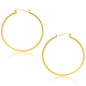 14k Yellow Gold Polished Hoop Earrings (40mm)
