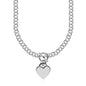Sterling Silver Rolo Chain  with a Heart Toggle Charm and Rhodium Plating