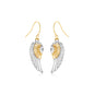 Two-Tone Wing Drop Earrings in 10K Gold