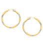 14k Two Tone Gold Polished Hoop Earrings (30 mm)