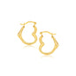 10k Yellow Gold Heart Hoop Earrings