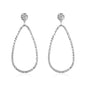 14k White Gold Textured Teardrop Motif Post Earrings