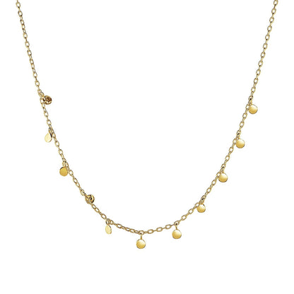 Choker Necklace with Hammered Beads in 14k Yellow Gold