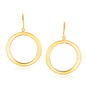 14k Yellow Gold Flat Open Tube Round Earrings