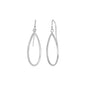 14k White Gold Earrings with Polished Open Teardrop Dangles