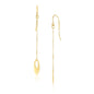 14k Yellow Gold Cutout Oval Chain Dangling Earrings