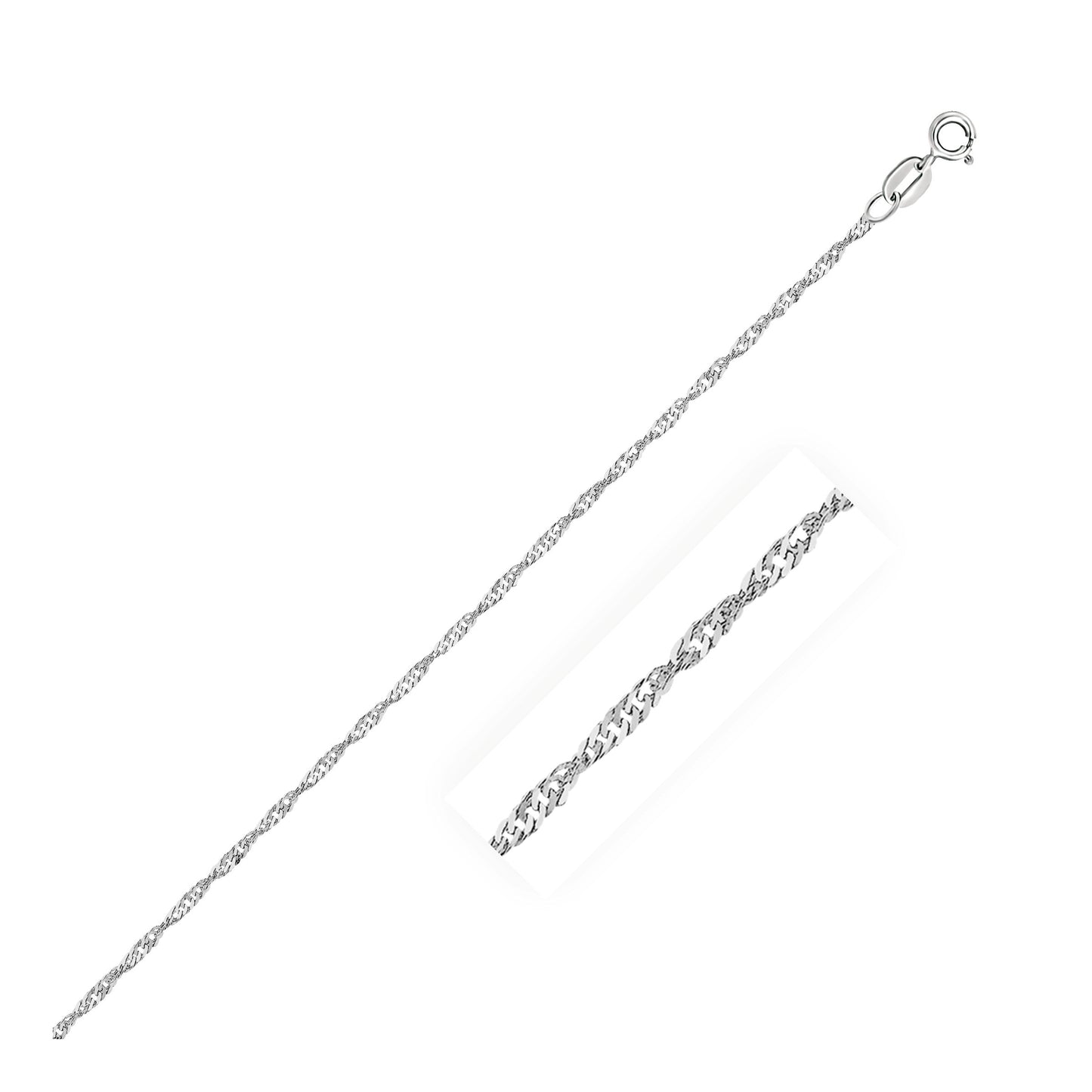14k White Gold Singapore Chain 1.5 mm