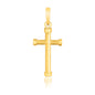 14k Yellow Gold Cross Pendant with Rounded Ends