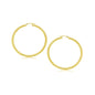 14k Yellow Gold Polished Hoop Earrings (25  mm)