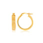 14k Yellow Gold Greek Key Small Hoop Earrings
