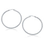 14k White Gold Polished Hoop Earrings (40 mm)