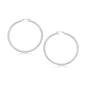 14k White Gold Polished Hoop Earrings (30  mm)