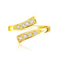 14k Yellow Gold Contemporary Cubic Zirconia Accented Toe Ring