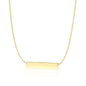 14k Yellow Gold Smooth Flat Horizontal Bar Style Necklace