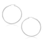14k White Gold Polished Hoop Earrings (30mm)