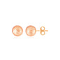 14K Rose Gold Ball Earrings with Linear Texture