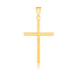 14k Yellow Gold Polished Flat Cross Pendant