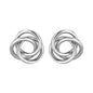 Polished Open Love Knot Earrings in Sterling Silver