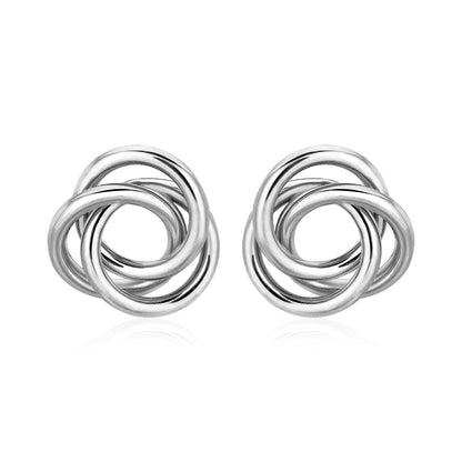 Polished Open Love Knot Earrings in Sterling Silver