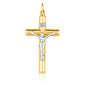 14k Two Tone GoldCross Pendant