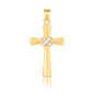 14k Two-Tone Gold Cross Pendant with a Center X Design