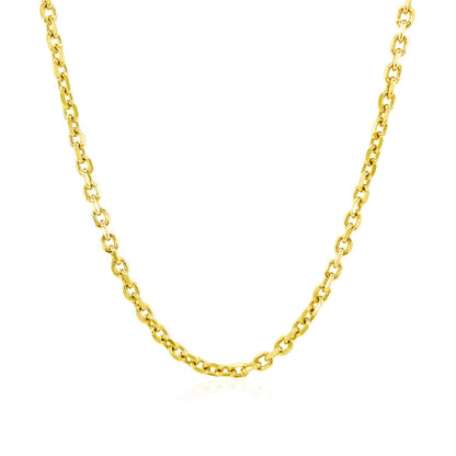 14k Yellow Gold Diamond Cut Cable Link Chain (2.20 mm)