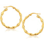 14k Yellow Gold Hoop Earrings (1 1/8 inch)