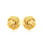 14k Yellow Gold Love Knot with Ridge Texture Earrings