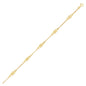 14k Yellow Gold Anklet with Fancy Diamond Shape Filigree Stations