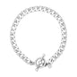 Sterling Silver Polished Wide Link Toggle Bracelet