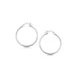 Sterling Silver Thin Polished Hoop Style Earrings with Rhodium Plating (30mm)