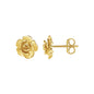 14k Yellow Gold Post Earrings with Roses