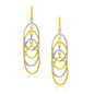 14k Two-Tone Gold Multiple Layer Interlaced Earrings