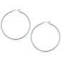 10k White Gold Polished Hoop Earrings (50 mm)